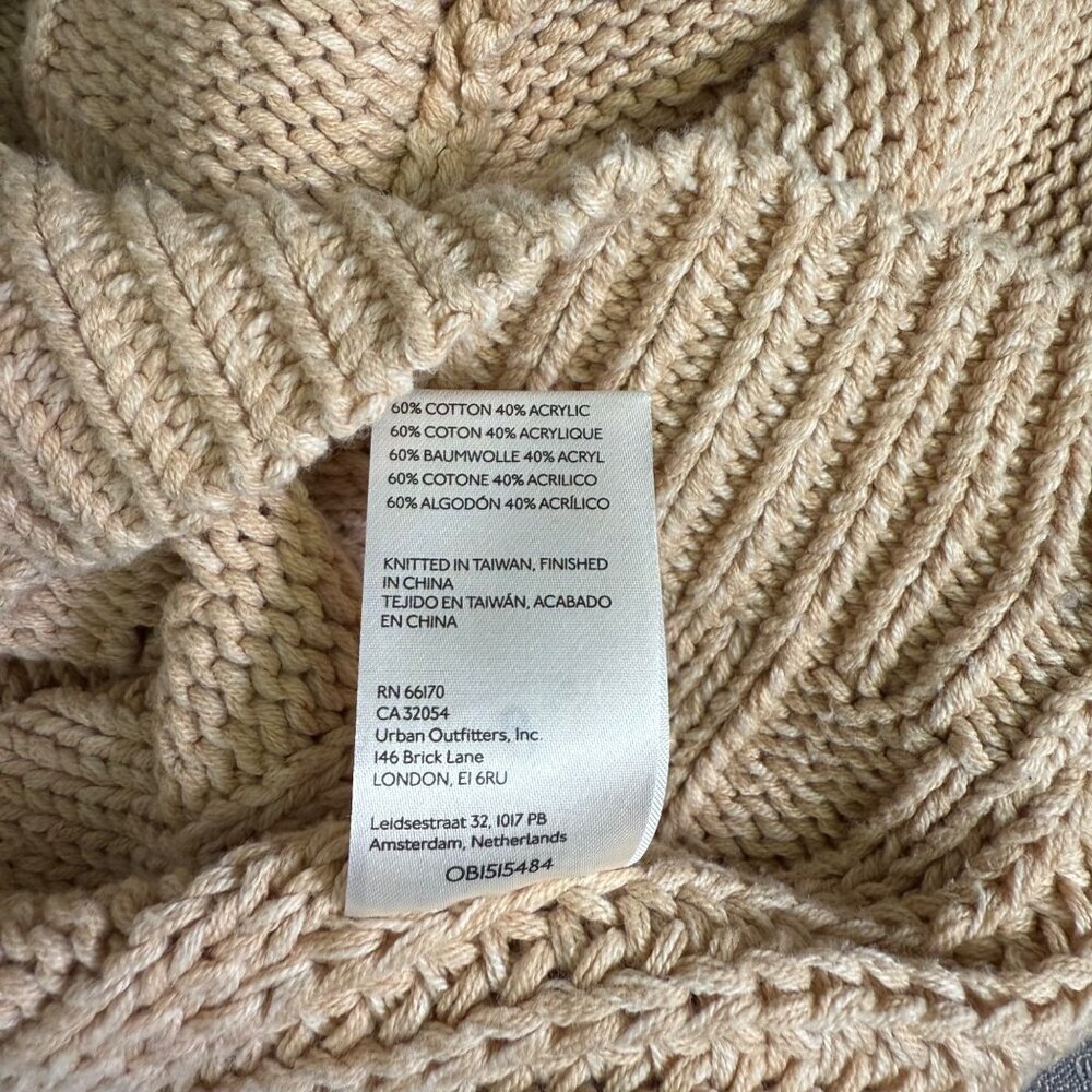 Free People Bell Song Mixed Knit Pullover Sweater Sandcastle Beige Size Small - Picture 10 of 14